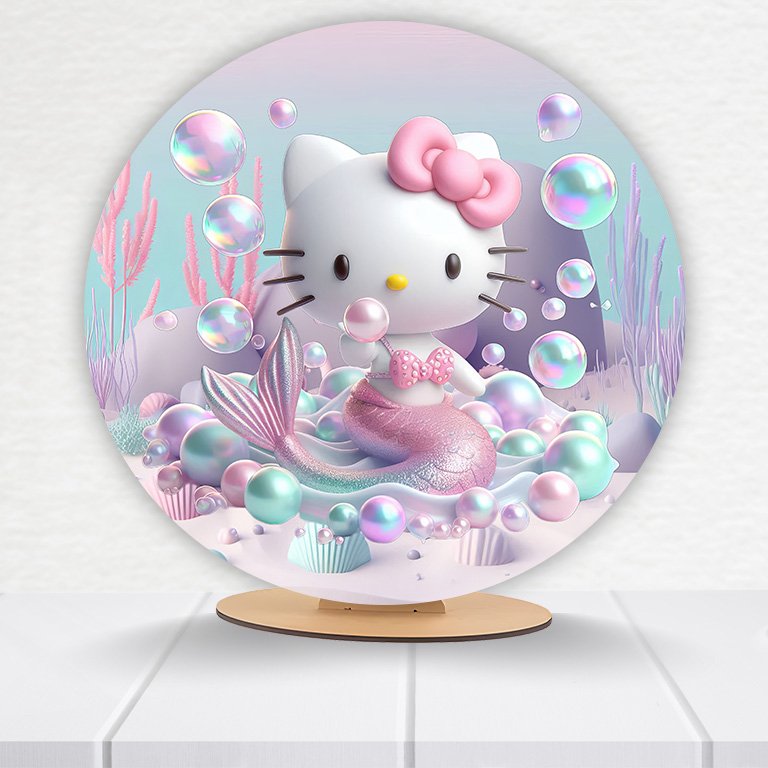 Painel Redondo Hello Kitty 50x50cm - Imagem 10
