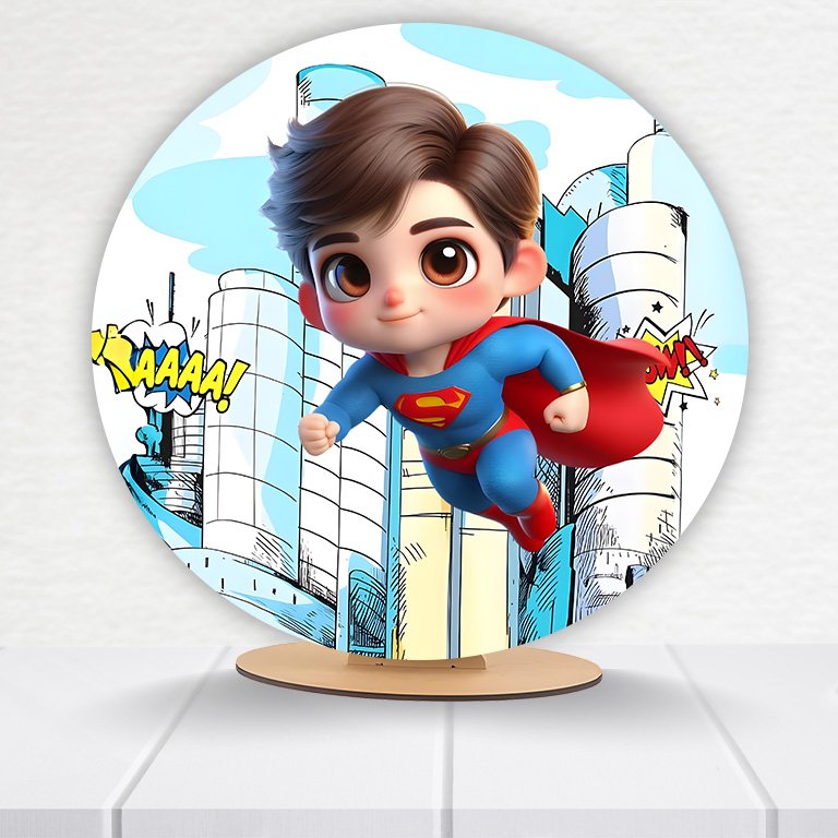 Painel Redondo Superman 50x50cm - Imagem 4