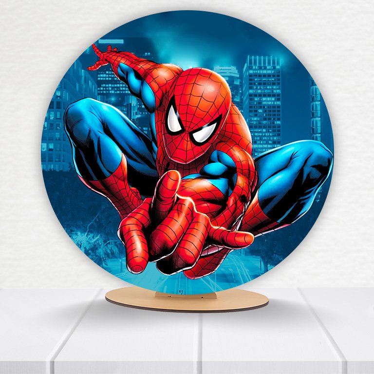 Painel Redondo Homem-Aranha 50x50cm - Imagem 7