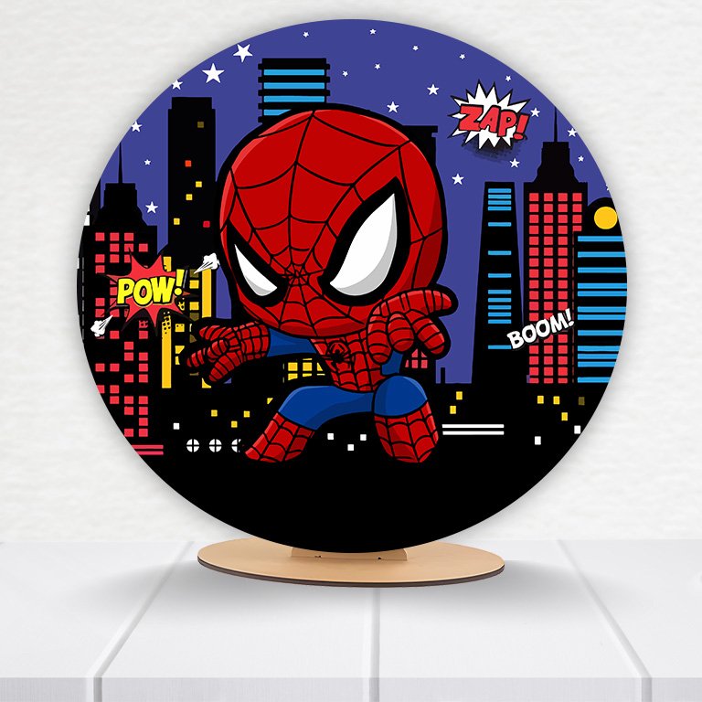 Painel Redondo Homem-Aranha 50x50cm - Imagem 4