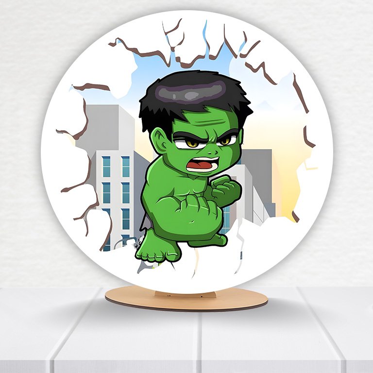Painel Redondo Hulk 50x50cm - Imagem 5