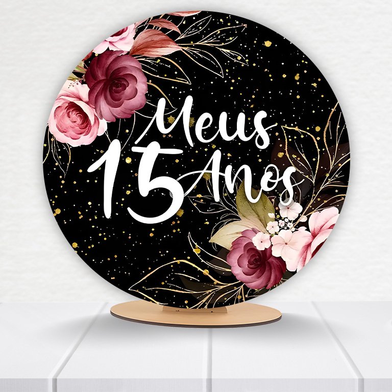 Painel Redondo 15 Anos 50x50cm  PAINEL405