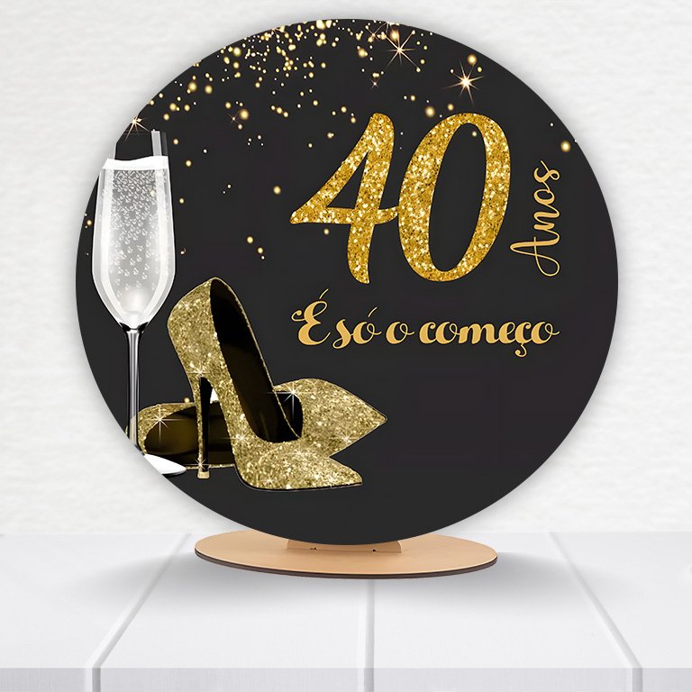 Painel Redondo 40 Anos 50x50cm - Imagem 2