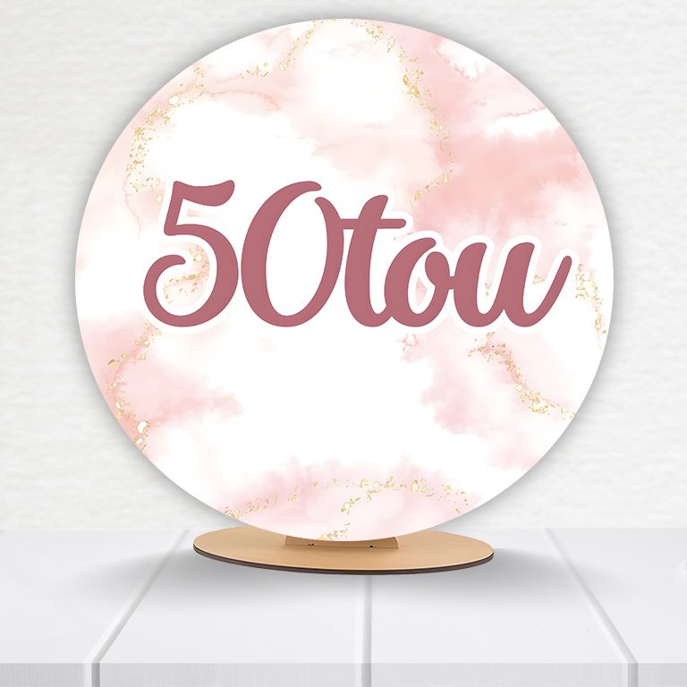 Painel Redondo 50 Anos 50x50cm  PAINEL173