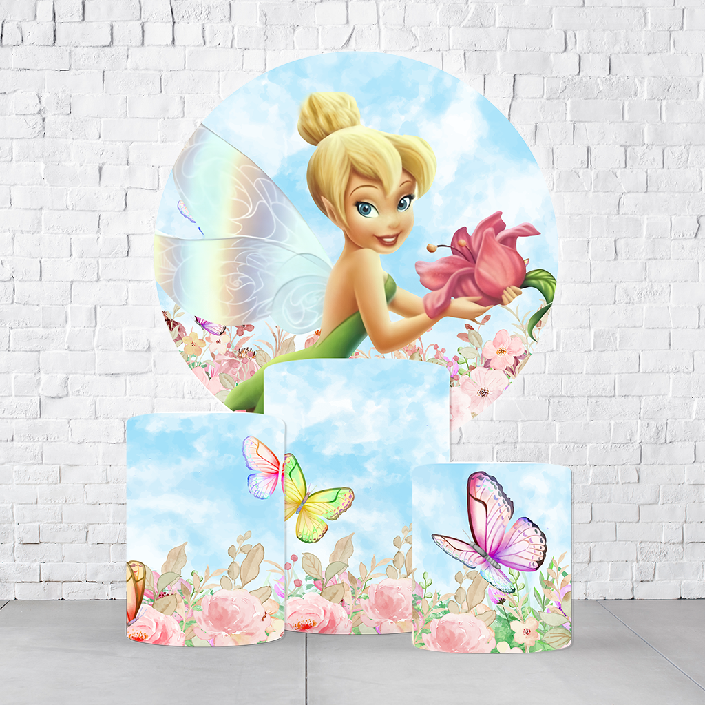 Kit Painel De Festa Tinker Bell + Trio De Cilindros Em Tecido  KITPAI919 - Imagem 1